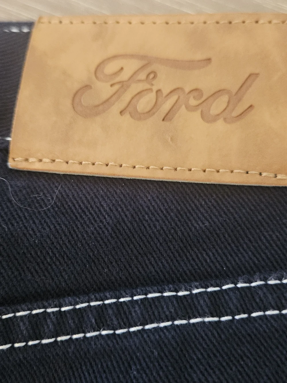 Men's FORD Black Workwear Jeans with Contrasting Stitching